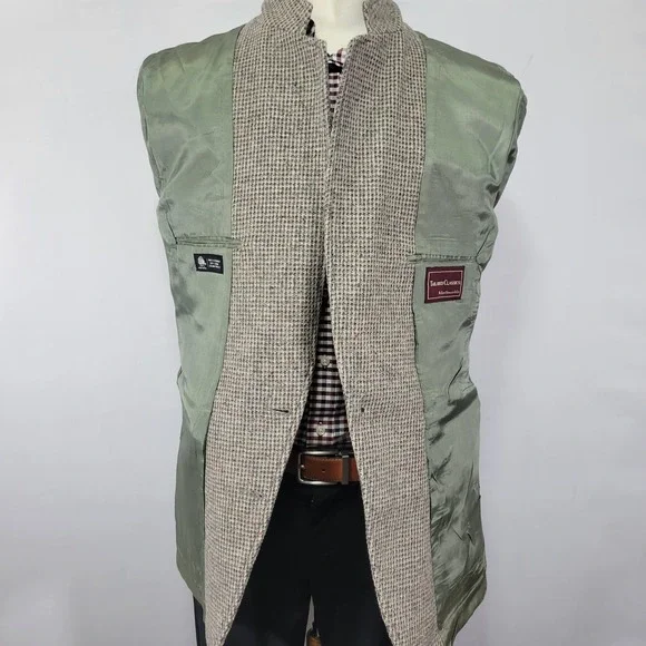 VTG Levi's Stratus Men's Tweed Sport Coat Blazer‎ Two Button Brown Wool Size 44L